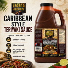 Legend Cookhouse Caribbean Style Teriyaki Sauce 1 gallon 128 fl oz 3.78 L jug with sweet savory island inspired foodservice callouts