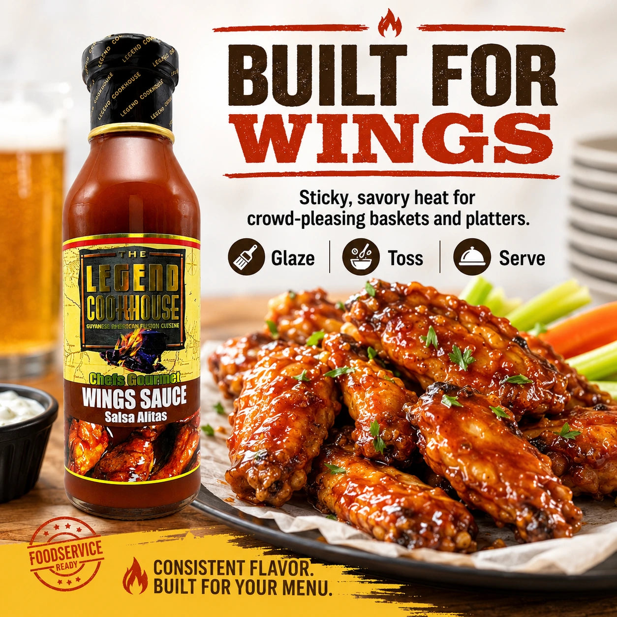 Legend Cookhouse Chef’s Gourmet Wings Sauce — Case of 12