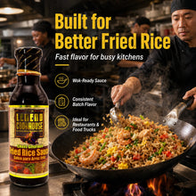 Chef cooking fried rice in a wok with Legend Cookhouse Fried Rice Sauce for busy restaurant kitchens