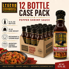 Legend Cookhouse Pepper Shrimp Sauce 12 bottle case pack with 12 fl oz bottles and B2B foodservice callouts