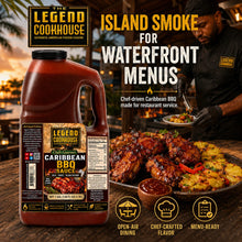 Legend Cookhouse Caribbean BBQ Sauce 1 gallon for island smoke waterfront restaurant menus