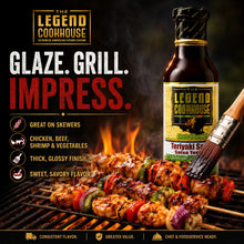 Legend Cookhouse Teriyaki Sauce as a glaze for grilled skewers chicken beef vegetables and foodservice menus