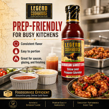 Legend Cookhouse Caribbean Sweet Chili Sauce prep-friendly for busy kitchens, consistent flavor, easy portioning, glazing and finishing