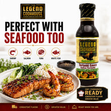 Legend Cookhouse Teriyaki Sauce for seafood shrimp salmon white fish bowls and restaurant specials