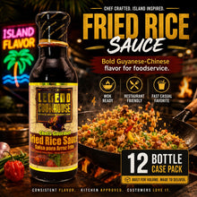 Legend Cookhouse Fried Rice Sauce in a neon island inspired wok scene for restaurant and fast casual foodservice programs