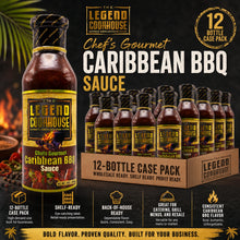 Legend Cookhouse Caribbean BBQ Sauce bottle with food truck Caribbean BBQ menu application.
