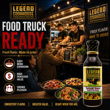 Legend Cookhouse Teriyaki Sauce food truck service for teriyaki bowls skewers and made to order menus