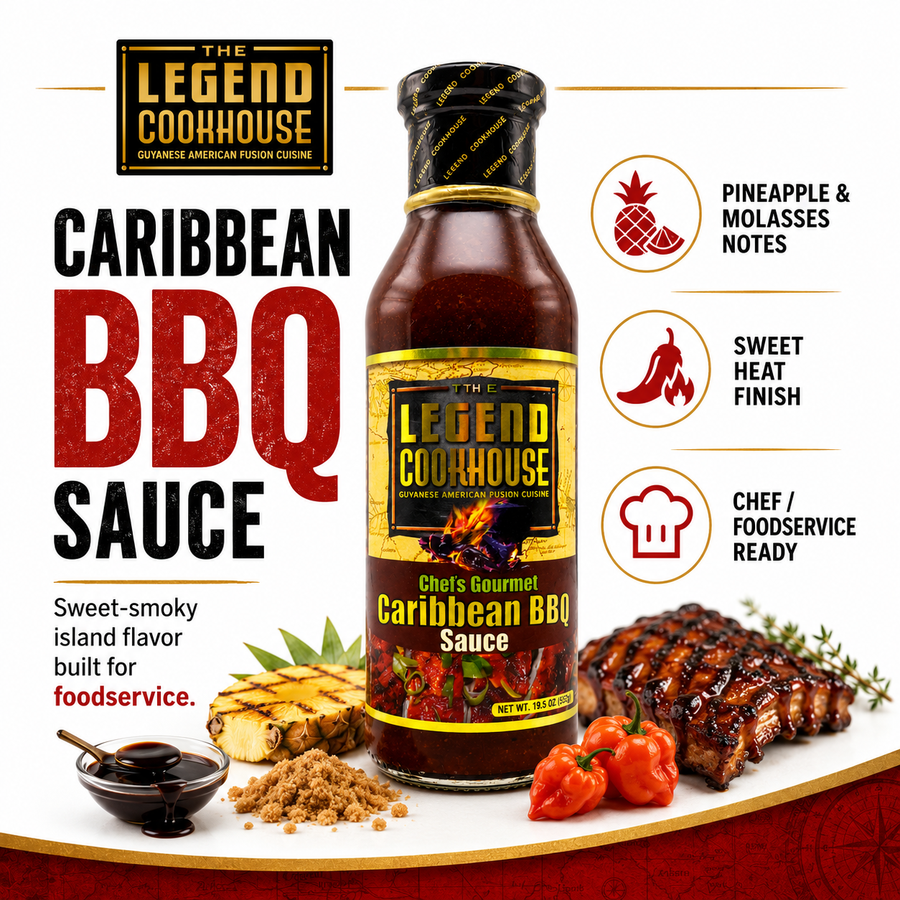 Legend Cookhouse Caribbean BBQ Sauce, 12 oz Bottles, 12-Pack Case
