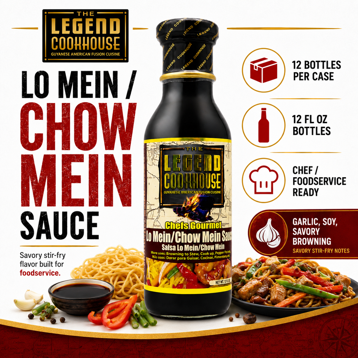 Legend Cookhouse Lo Mein / Chow Mein Sauce — Case of 12