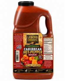 Legend Cookhouse Caribbean Hot Pepper Sauce 1 gallon jug product photo with UPC 723888998374