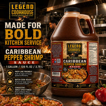 Legend Cookhouse Caribbean Pepper Shrimp Sauce 1 Gallon / 128 fl oz / 3.78 L made for bold kitchen service for restaurants, caterers, food trucks and foodservice buyers