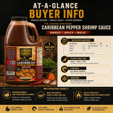 Legend Cookhouse Caribbean Pepper Shrimp Sauce 1 Gallon / 128 fl oz / 3.78 L product details for buyers for restaurants, caterers, food trucks and foodservice buyers
