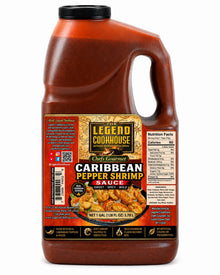 Legend Cookhouse Caribbean Pepper Shrimp Sauce 1 gallon jug product photo with UPC 723888998329