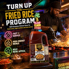Legend Cookhouse Fried Rice Sauce in a neon night market scene for food trucks, fast service and high-energy menus
